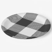 Buffalo Karo Weiße und schwarze Quadrate Kariert B Pappteller (Schrägansicht)