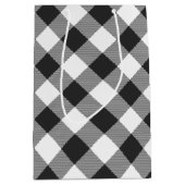 Buffalo Karo Weiße und Schwarze Quadrate Kariert Mittlere Geschenktüte (Vorderseite)