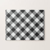 Buffalo Karo White Clan Tartan Kariertes Muster Puzzle (Horizontal)