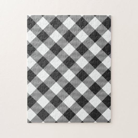 Buffalo Karo White Clan Tartan Kariertes Muster Puzzle (Vertikal)