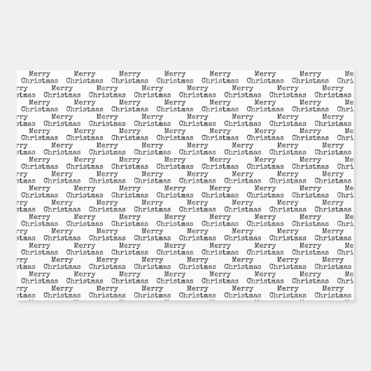 Buffalo Karo Wreath Schreibmaschine Weihnachten Geschenkpapier Set (Vorderseite 3)