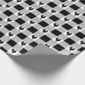 Buffalo-Karos und Rastermuster - Schwarz | weiß Geschenkpapier (Ecke)