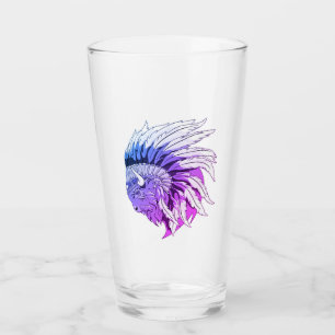 Buffalo Kopf mit indianischer Hitze Glas
