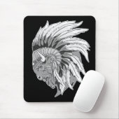 Buffalo Kopf mit indianischer Hitze Mousepad (Mit Mouse)