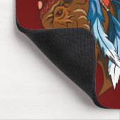 Buffalo Kopf mit indianischer Hitze Mousepad (Ecke)