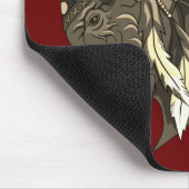 Buffalo Kopf mit indianischer Hitze Mousepad (Ecke)