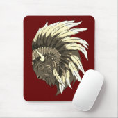 Buffalo Kopf mit indianischer Hitze Mousepad (Mit Mouse)