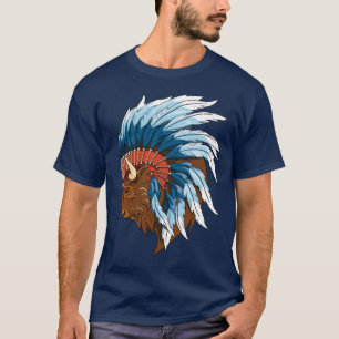 Buffalo Kopf mit indischer Hitze T-Shirt