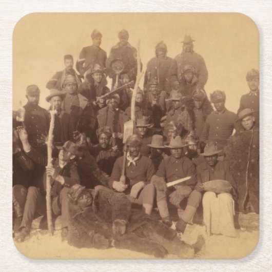 Buffalo-Krieger: Amerikanische Kampferei Rechteckiger Pappuntersetzer (Vorderseite)