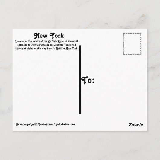 Büffalo-Leuchtturm Postkarte (Rückseite)