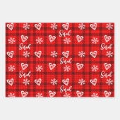 Buffalo Liebe Herz Schneeflocken Personalisiert Geschenkpapier Set (Vorderseite 3)