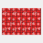 Buffalo Liebe Herz Schneeflocken Personalisiert Geschenkpapier Set (Vorderseite 2)