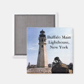 Buffalo Main Lighthouse, New York Magnet (Vorderseite/Rückseite)