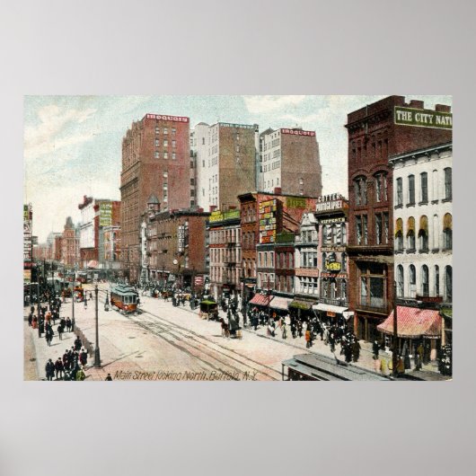 Buffalo, Main St. mit Blick nach Norden, 1907 Poster (Vorne)