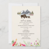 Buffalo Mama Mountain Wildblume Babydusche Einladung (Vorderseite)