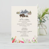 Buffalo Mama Mountain Wildblume Babydusche Einladung (Stehend Vorderseite)