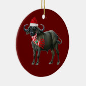 Buffalo mit Hat Scaft Weihnachten Keramik Ornament (Rechts)