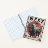 Buffalo mit Roter Sonne und Western Terrain Notizblock (Innenseite)