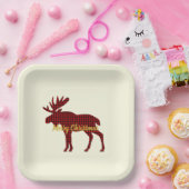 Buffalo Moose Kariert Ski Lodge Feier Pappteller (Party)