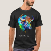 Buffalo Multicolor Paint Tropfen Wasserfarbe T-Shirt (Vorderseite)