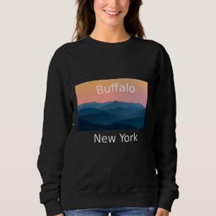 Buffalo New York Berg Sonnenuntergang Heimatstadt Sweatshirt