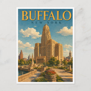 Buffalo New York City Hall GeoSaga Postkarte