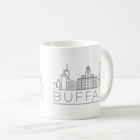 Buffalo, New York| City Stylized Skyline Kaffeetasse (VorderseiteRechts)