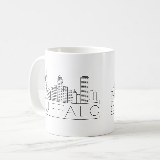 Buffalo, New York| City Stylized Skyline Kaffeetasse (Vorderseite Links)