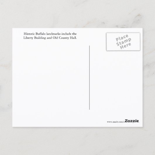 Buffalo, New York Historische Sehenswürdigkeiten R Postkarte (Rückseite)