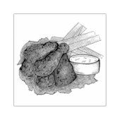 Buffalo New York NY Hot Chicken Wings Celery Gummistempel (Prägung)