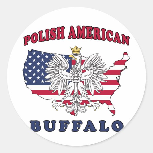 Buffalo New York Polish Runder Aufkleber (Vorderseite)