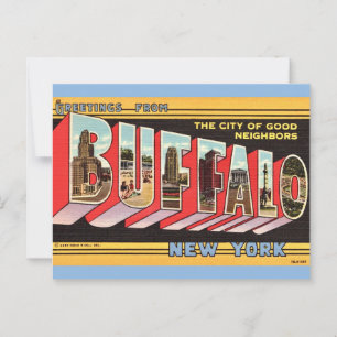 Buffalo New York Retro Postcard Postkarte