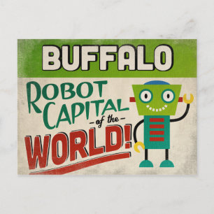 Buffalo New York Roboter - Lustige Vintage Postkarte