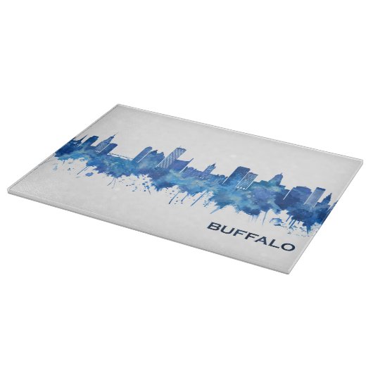 Buffalo New York Skyline Blue Schneidebrett (Ecke)