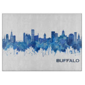 Buffalo New York Skyline Blue Schneidebrett (Vorderseite)