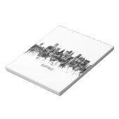 Buffalo New York Skyline BW Notizblock (Rotiert)