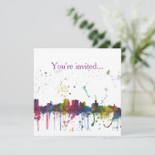 BUFFALO NEW YORK SKYLINE - Einladungen (Stehend Vorderseite)