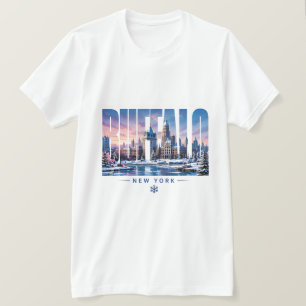 Buffalo New York Skyline Lakefront Reiseerinnerung T-Shirt