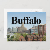 Buffalo New York Skyline mit Buffalo im Himmel Postkarte (Vorne/Hinten)
