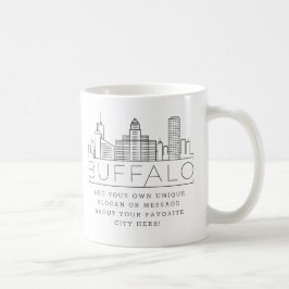 Buffalo, New York Stylized Skyline | Benutzerdefin Kaffeetasse