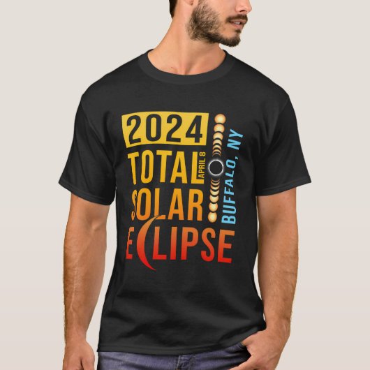 Buffalo New York Total Solar Eclipse 2024 T-Shirt (Vorderseite)