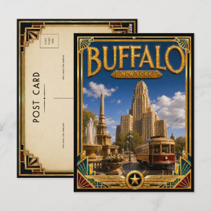 Buffalo New York Vintage Art Deco Golden Age Postkarte