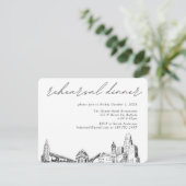 Buffalo New York Wedding Elegantes Probe Dinner Begleitkarte (Stehend Vorderseite)