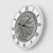 Buffalo Nickel Large Wall Clock Große Wanduhr (Winkel)