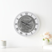 Buffalo Nickel Large Wall Clock Große Wanduhr (Zuhause)