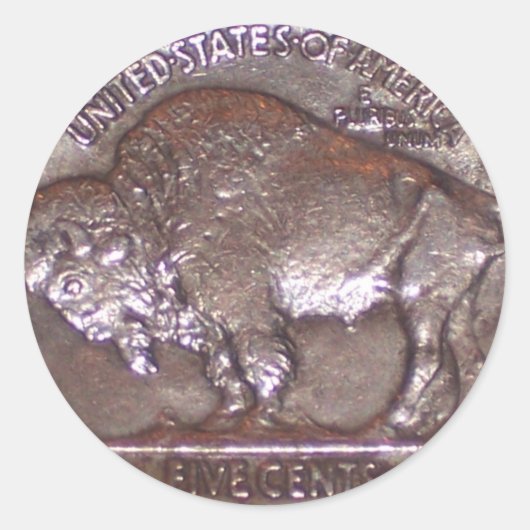 Buffalo Nickel Runder Aufkleber (Vorderseite)
