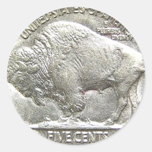 BUFFALO NICKEL RUNDER AUFKLEBER (Vorderseite)
