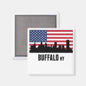 Buffalo NY American Flag Magnet (Vorderseite/Rückseite)