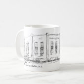 Buffalo NY Cyclorama Gebäude Pen und Tintenskizze Kaffeetasse (Vorderseite Links)