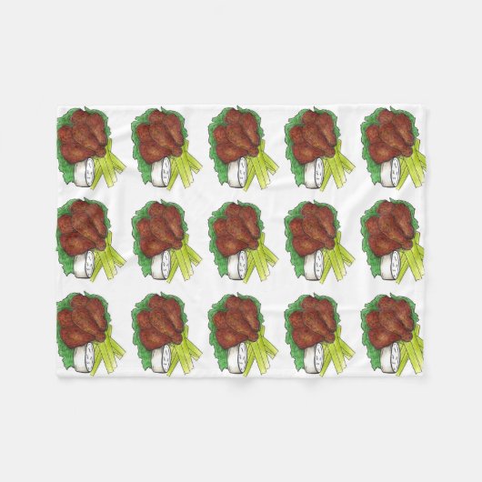 Buffalo NY GRILLEN Hot Chicken Wings Celery Feinsc Fleecedecke (Vorderseite (Horizontal))